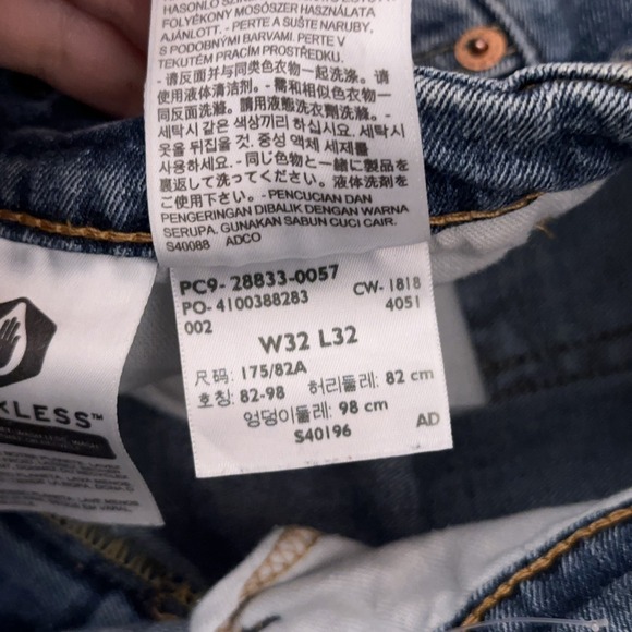 Levi's 512 Slim‎ Taper Jeans Men's 32x31 Blue Stone Wash Denim Stretch Faded - Picture 8 of 10